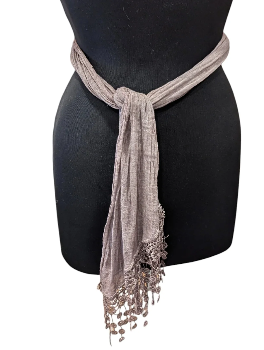 Vintage Mauve Pink Y2K Feminine Boho Babe Lace Scarf Festival Vibes Belt